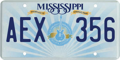 MS license plate AEX356