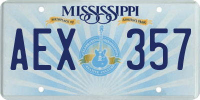 MS license plate AEX357