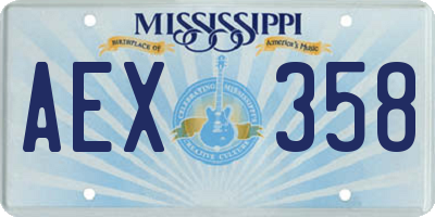 MS license plate AEX358
