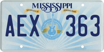 MS license plate AEX363