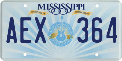 MS license plate AEX364