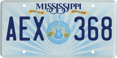 MS license plate AEX368