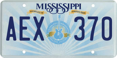 MS license plate AEX370