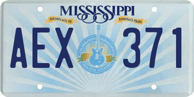 MS license plate AEX371