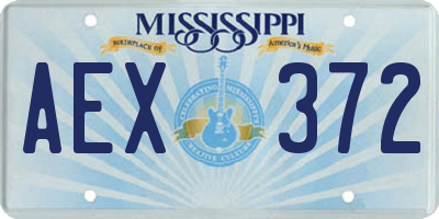 MS license plate AEX372