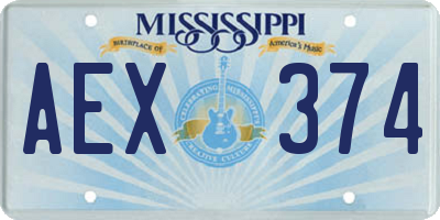 MS license plate AEX374