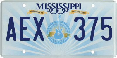 MS license plate AEX375