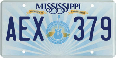 MS license plate AEX379