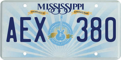MS license plate AEX380