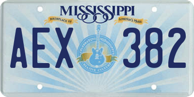 MS license plate AEX382