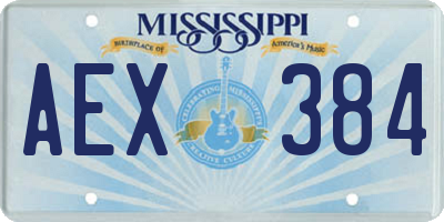 MS license plate AEX384