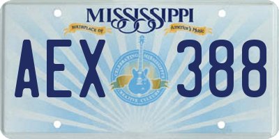 MS license plate AEX388