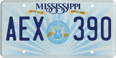 MS license plate AEX390
