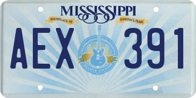 MS license plate AEX391