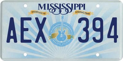 MS license plate AEX394