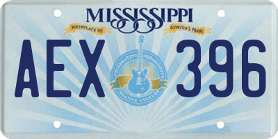 MS license plate AEX396