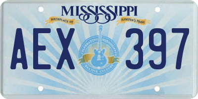 MS license plate AEX397