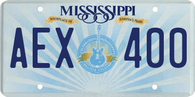 MS license plate AEX400