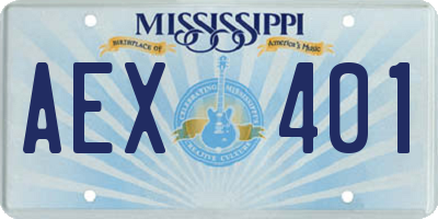 MS license plate AEX401