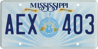 MS license plate AEX403