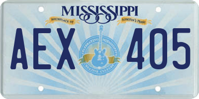 MS license plate AEX405