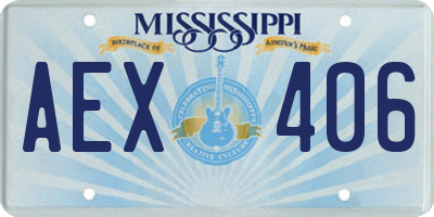 MS license plate AEX406