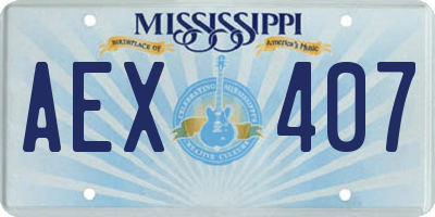 MS license plate AEX407