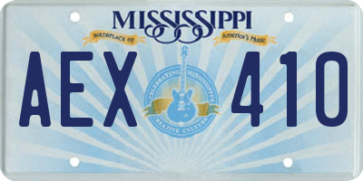 MS license plate AEX410