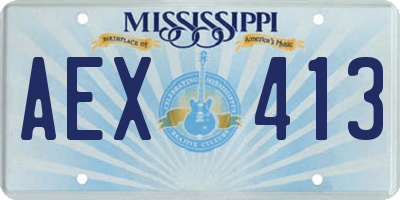 MS license plate AEX413