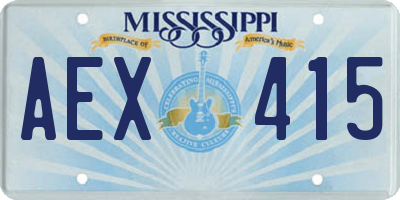 MS license plate AEX415