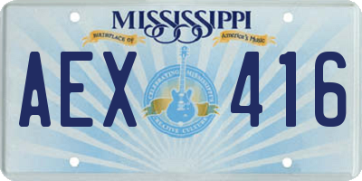MS license plate AEX416