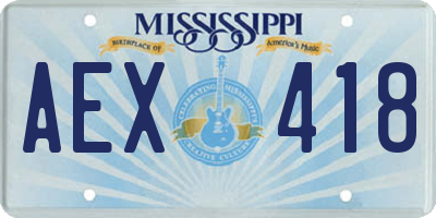 MS license plate AEX418