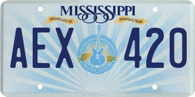 MS license plate AEX420