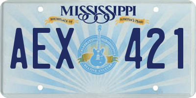 MS license plate AEX421