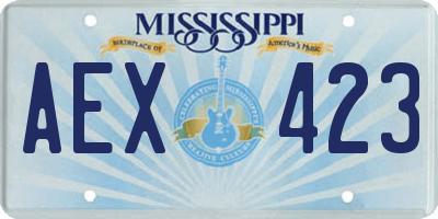 MS license plate AEX423