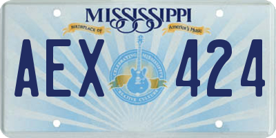 MS license plate AEX424