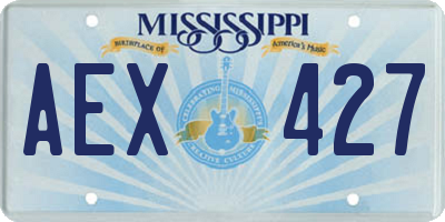 MS license plate AEX427