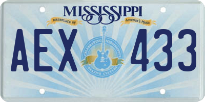 MS license plate AEX433
