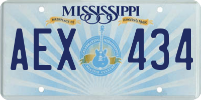 MS license plate AEX434
