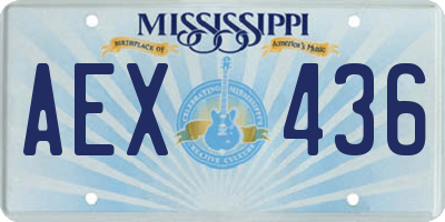 MS license plate AEX436