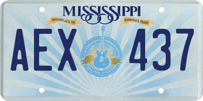 MS license plate AEX437