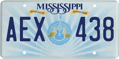 MS license plate AEX438