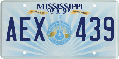 MS license plate AEX439