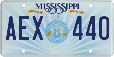 MS license plate AEX440
