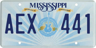 MS license plate AEX441
