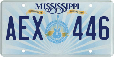 MS license plate AEX446