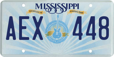 MS license plate AEX448