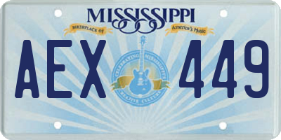 MS license plate AEX449