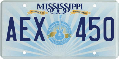 MS license plate AEX450