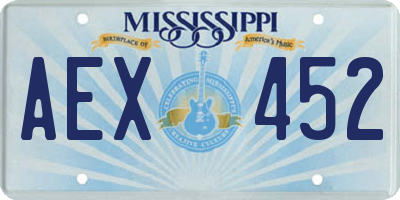 MS license plate AEX452
